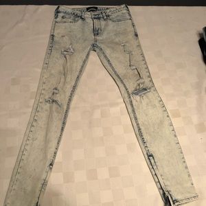 Bleached skinny jeans from pacsun, active stretch